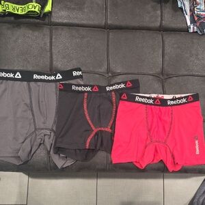 Reebok Boxer Briefs Trio - Charcoal, Black, Red